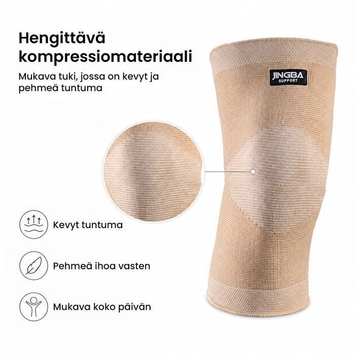 Urheilupolvituki puristuksella