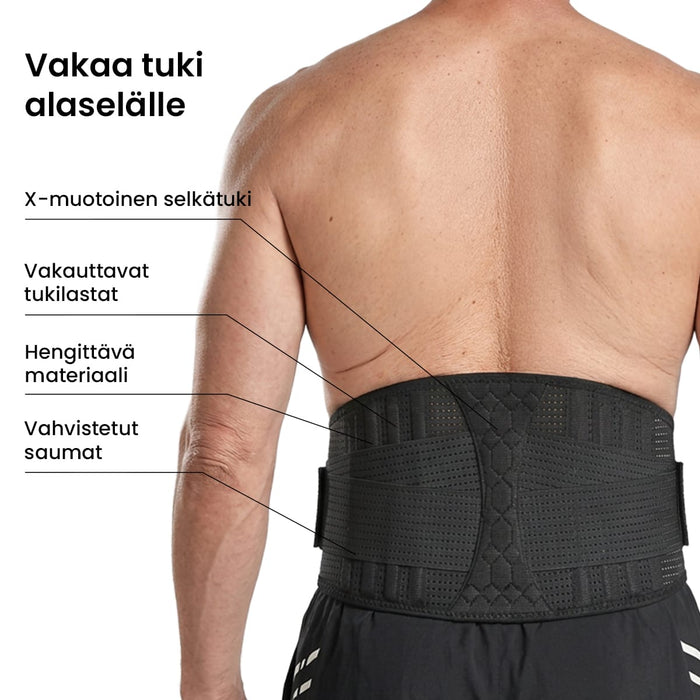 Vakauttava alaselän tukivyö