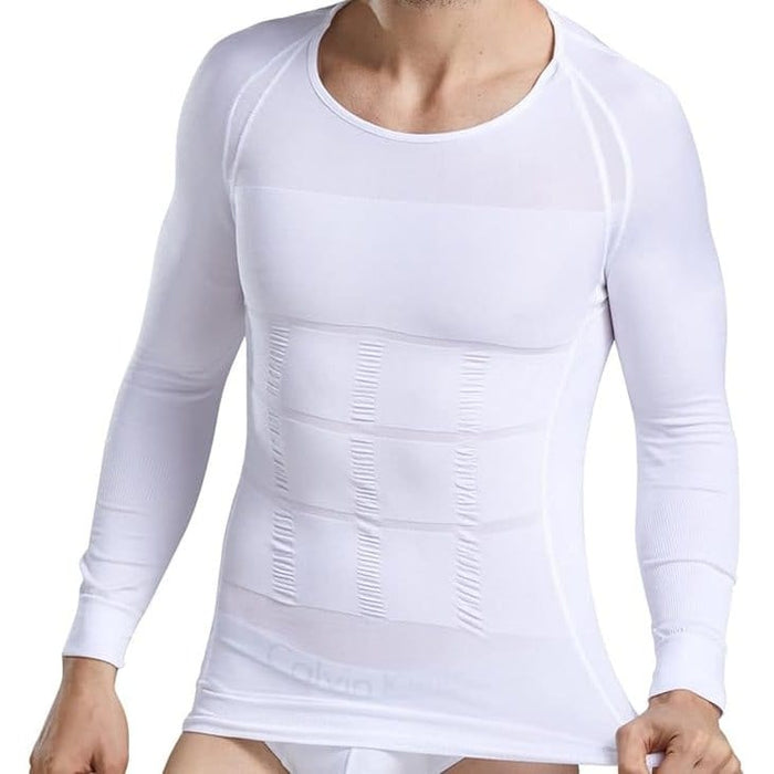 Vartalokauppa Shapewear Valkoinen / M Hoikentava aluspaita (pitkät hihat)